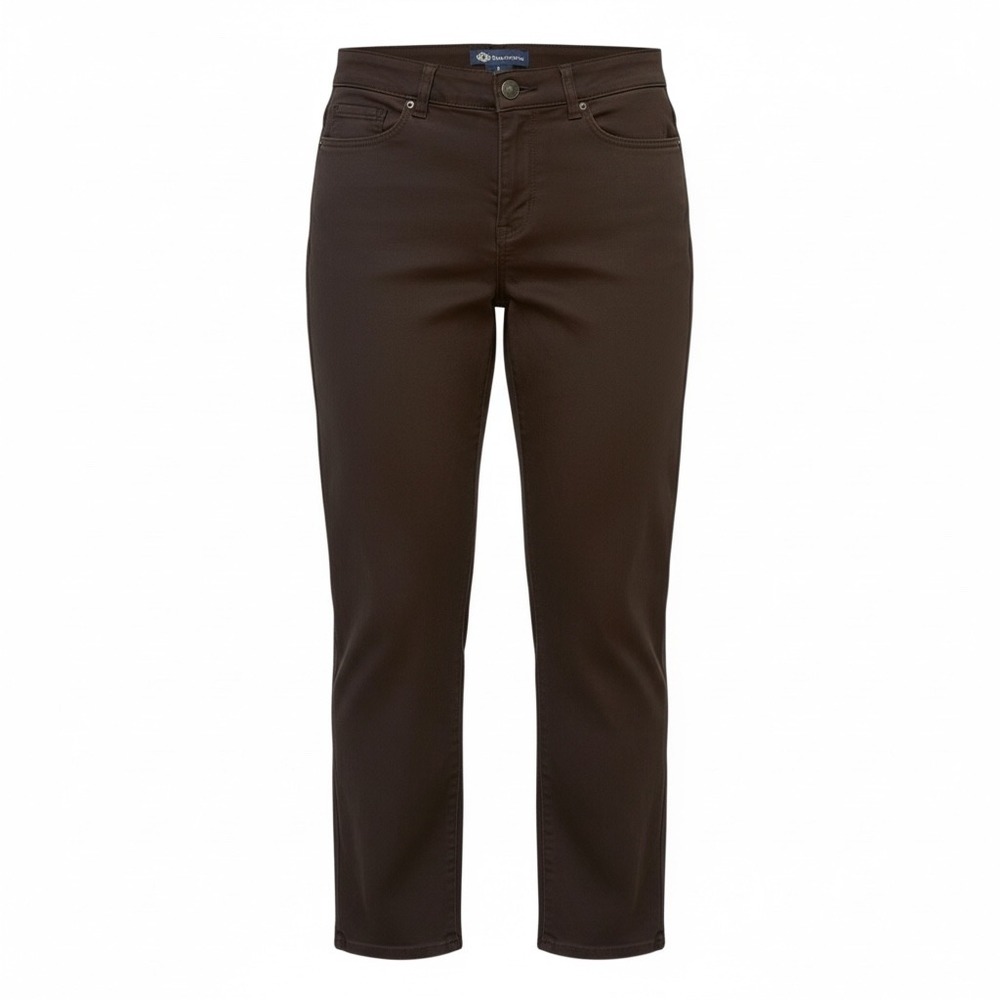 Democracy Ab Solution Straight Leg Pants Womens 8 Brown Stretch Trousers